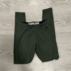 NIKE - dark green leggings w/ ‘Just Do It’ on left leg, size S, great condition